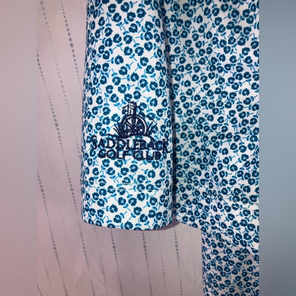 NWT Bermuda Sands Men’s 2X Saddleback Golf Course Floral Blue Shirt - Picture 9 of 14